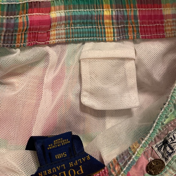 Ralph Lauren boys plaid swim trunks - Size Small ( 8 ) - Picture 4 of 4